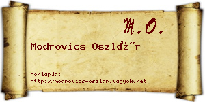 Modrovics Oszlár névjegykártya